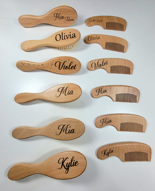 Personalized Baby Child Hairbrush Set (2 pieces)