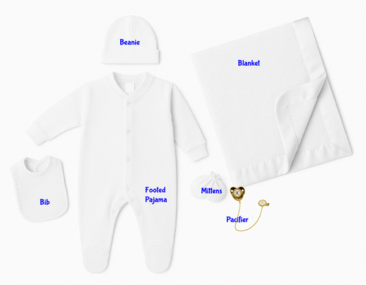 White Personalized Coming Home Set