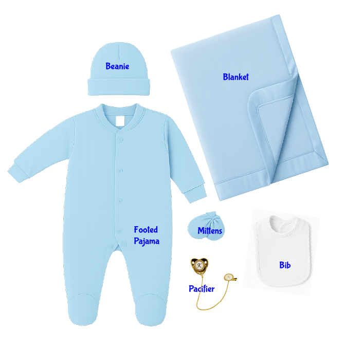 Blue Personalized Coming Home Set