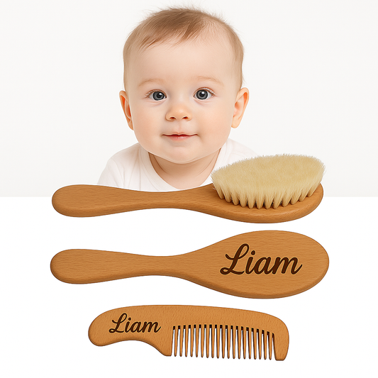 Personalized Baby Child Hairbrush Set (2 pieces)