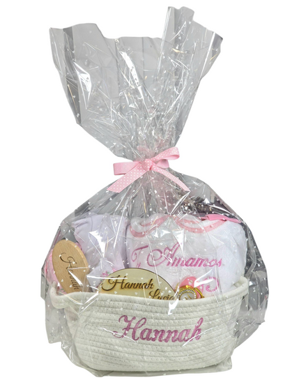 Welcome Baby Gift Basket – Personalized 9-Piece Set