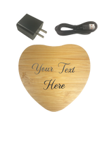Cargar imagen en el visor de la galería, Personalized Bamboo Wireless Charger Heart