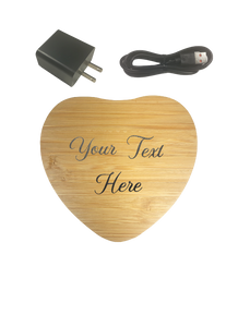 Personalized Bamboo Wireless Charger Heart