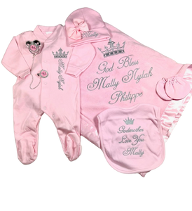Coming Home Outfit Crown Pink Set