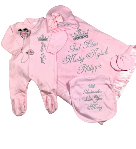 Coming Home Outfit Crown Pink Set