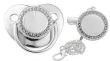 Personalized Bling Pacifier Gold Baby Pacifier Clip with Initial Letter