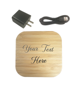 Cargar imagen en el visor de la galería, Personalized Bamboo Wireless Charger
