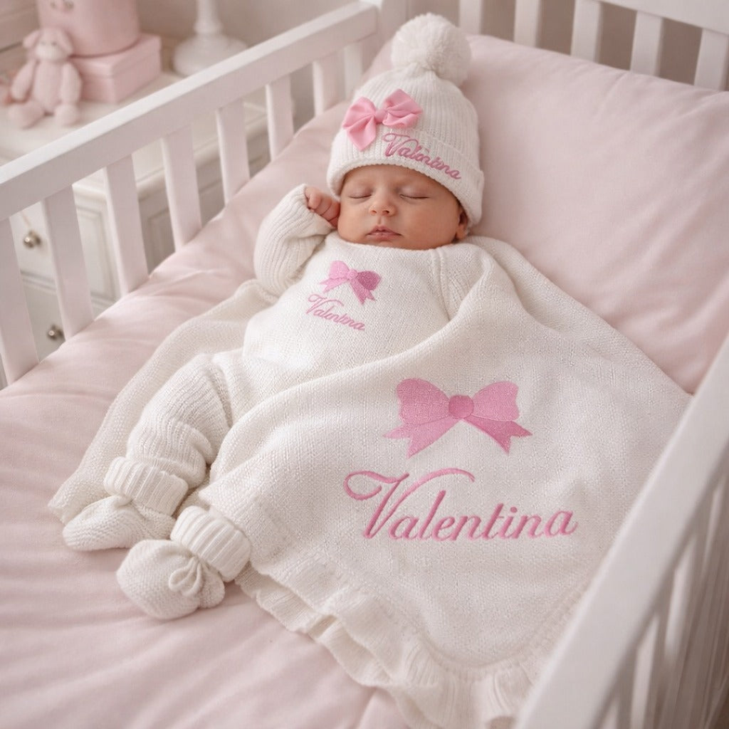 Knitted Personalized Coming Home Set (4 pieces)