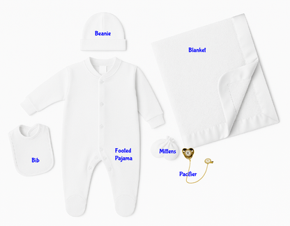 White Personalized Coming Home Set