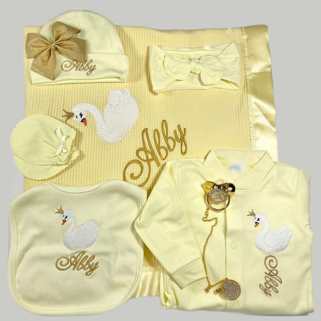Coming Home Outfit Swan Set with Pacifier