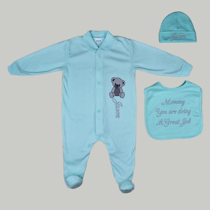 Coming Home Outfit (Mint Set,Silver Gray Thread and Bear)